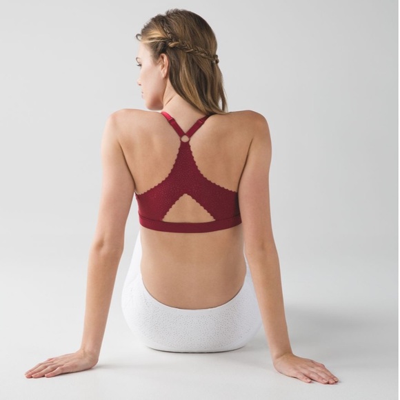 Lululemon Free Spirit Bra Adjustable Straps Maroon Red Size 6 - Picture 4 of 5